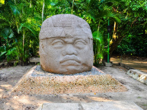 Tête géante Olmec, Villahermosa, Mexico