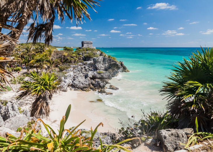 Mexique, Tulum, plages paradisiaques des Caraïbes, cité maya